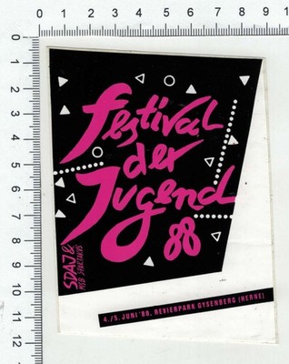 DDR Werbung Aufkleber/Sticker: Festival Der Jugend '88 - Sdaj & Msb Spartakus