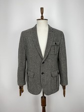 Banana Republic Men s Wool Blend Tweed Blazer Gray Tailored Fit 44R