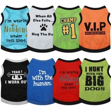 8 Pieces Dog Shirts Boy Funny Printed Puppy Clothes Summer Male Soft Dog Clot...