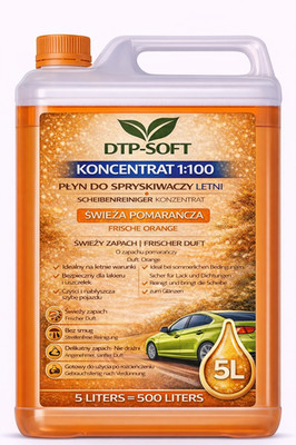 5 LITER SCHEIBENKLAR SCHEIBENREINIGER SOMMER KONZENTRAT 1:100 ORANGEDUFT 5l TOP