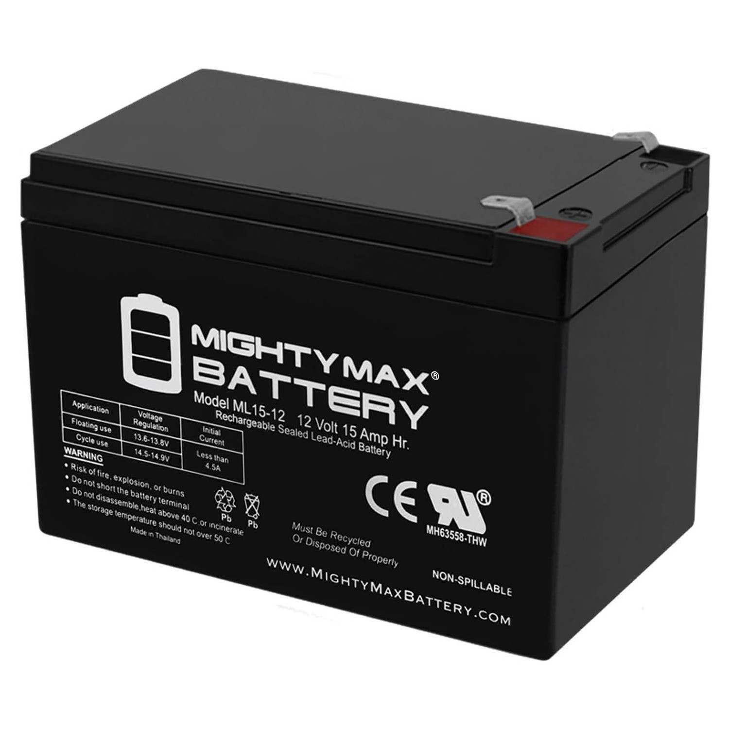 Mighty Max 12V 15AH F2 Replacement Battery for Peg Perego John Deere Gator