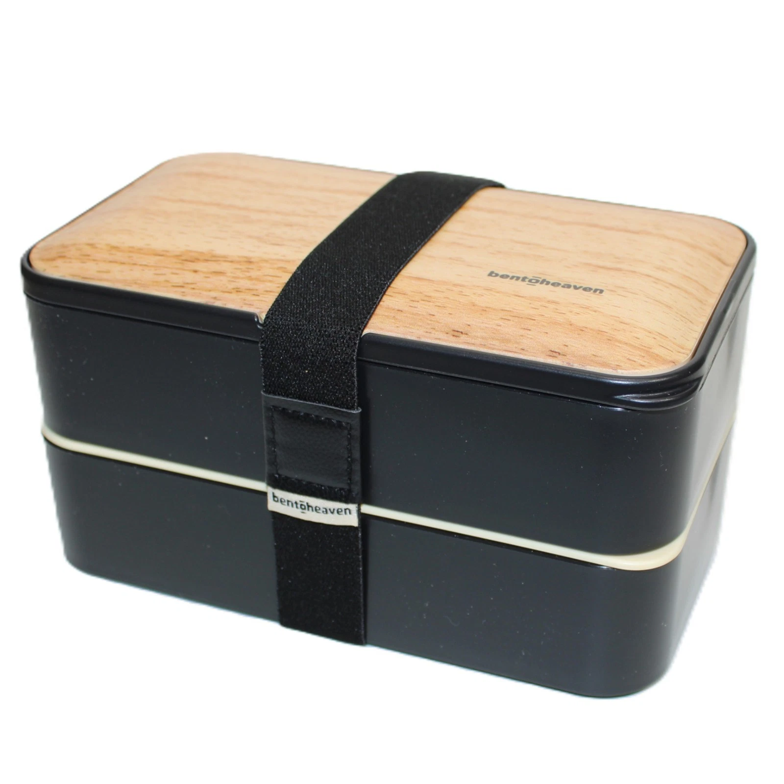 Bentoheaven Premium Bento Box Adult Lunch Box w/ Compartments Adult Black Wood