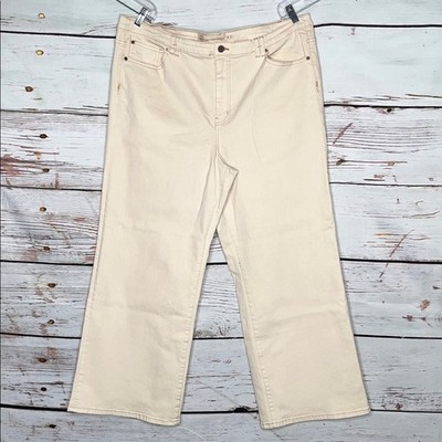 Soft Surroundings NWT Size 20W Cream Ultimate Denim High Rise Full Length Jeans