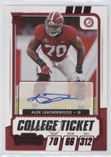 2021 Contenders Draft Picks College Game Ticket Red Alex Leatherwood Auto pm6