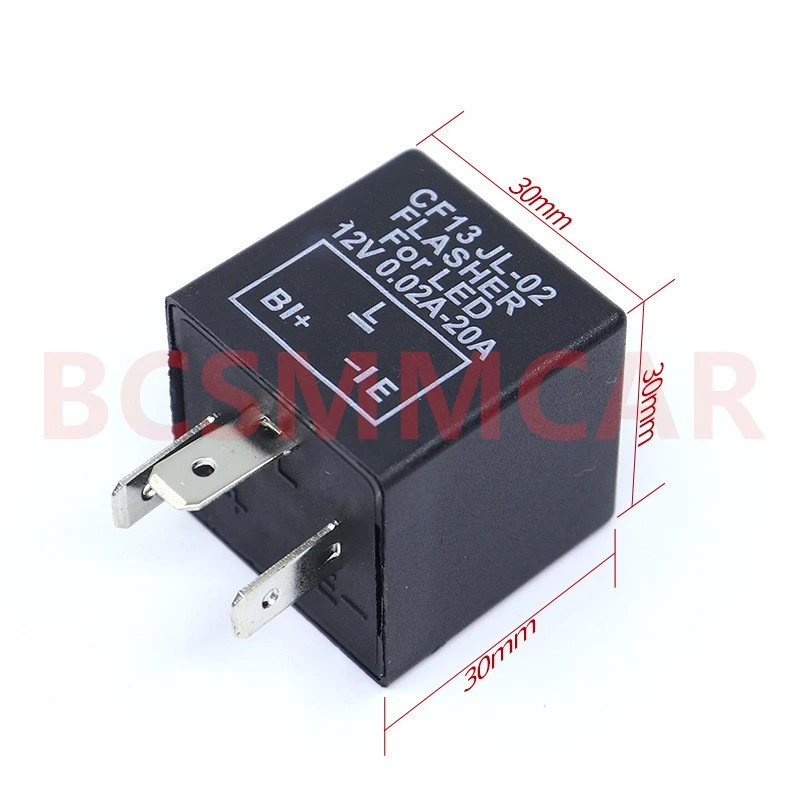 3Pin Motorcycle LED Flasher Relay Fix Turn Signal Blinker Light Adjustable Speed Foto 3 de 4