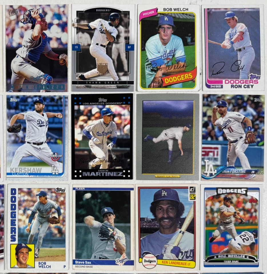 Los Angeles Dodgers Baseball Cards 1980s - 2000s Topps, Fleer, Donruss Lot of 46 - Image 3 of 4