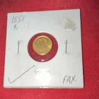 1851 Gold Liberty Coin In Good Condition