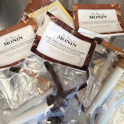 Monin La Sauce Dessert Sauce Pump 64 oz - Dark Chocolate, Caramel Flavors lot 10