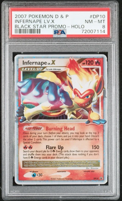 Pokémon TCG Infernape LV.X DP10 Black Star Promo Holo PSA 8 2007 EN