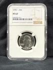 1951 25C Proof Silver Washington Quarter NGC PF 67