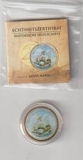 # 2 Euro mit Farbmotiv vergoldet "Historische Segelschiffe - Santa Maria"