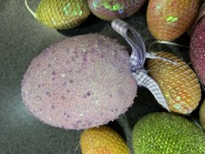 Lot of ten well-made lightweight decorative Easter eggs, plastic and styrofoam