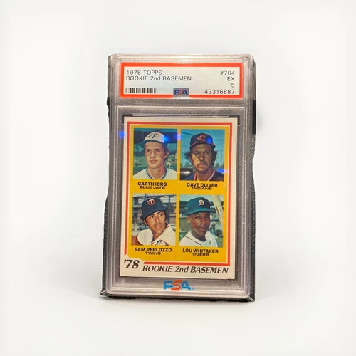 1978 Topps Rookie 2nd Basemen Lou Whitaker #704 PSA 5 EX RC Detroit Tigers