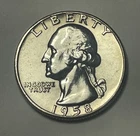 1958 Washington Quarter Type B 90% Silver UNC BU