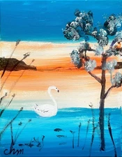 11 x 14 EXPRESSIONISM Original Handmade Signed Colorful Art Painting On Canvas