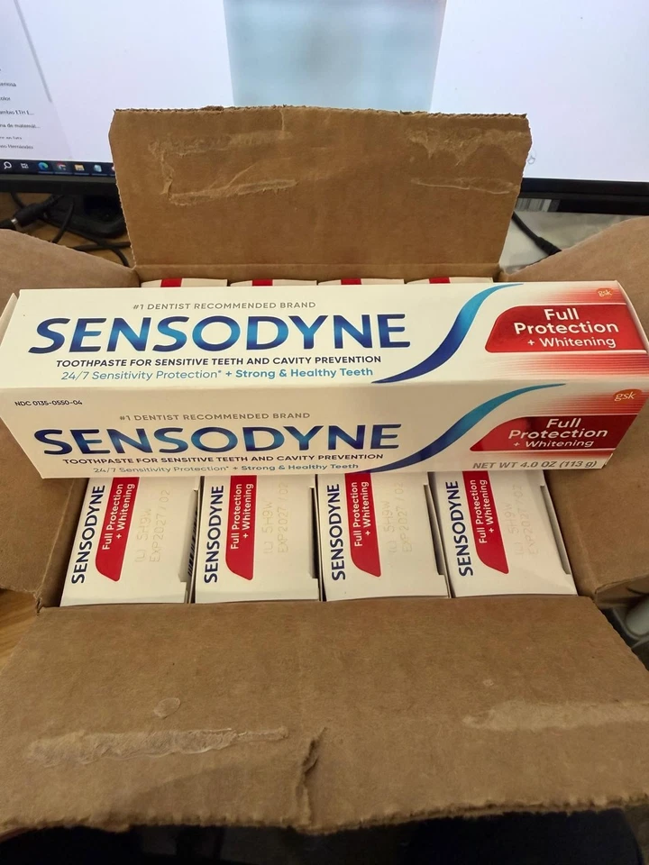 Pasta de dientes blanqueadora Sensodyne Full Protection Plus 4 oz cada paquete de 12 (CAD 2-27) Foto 3 de 4