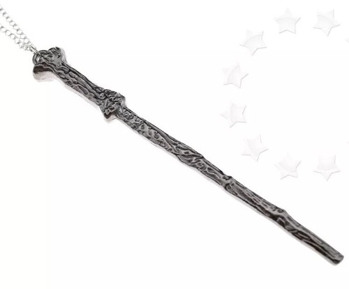 Harry Potter Wand Necklace 4" Pendant 18" Chain Fantasy Magic Toy - Picture 3 of 12