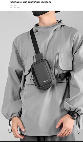 Männer Oxford Brusttaschen Mini Crossbody Tasche Messenger Phone Taille Pack - Bild 17 von 28