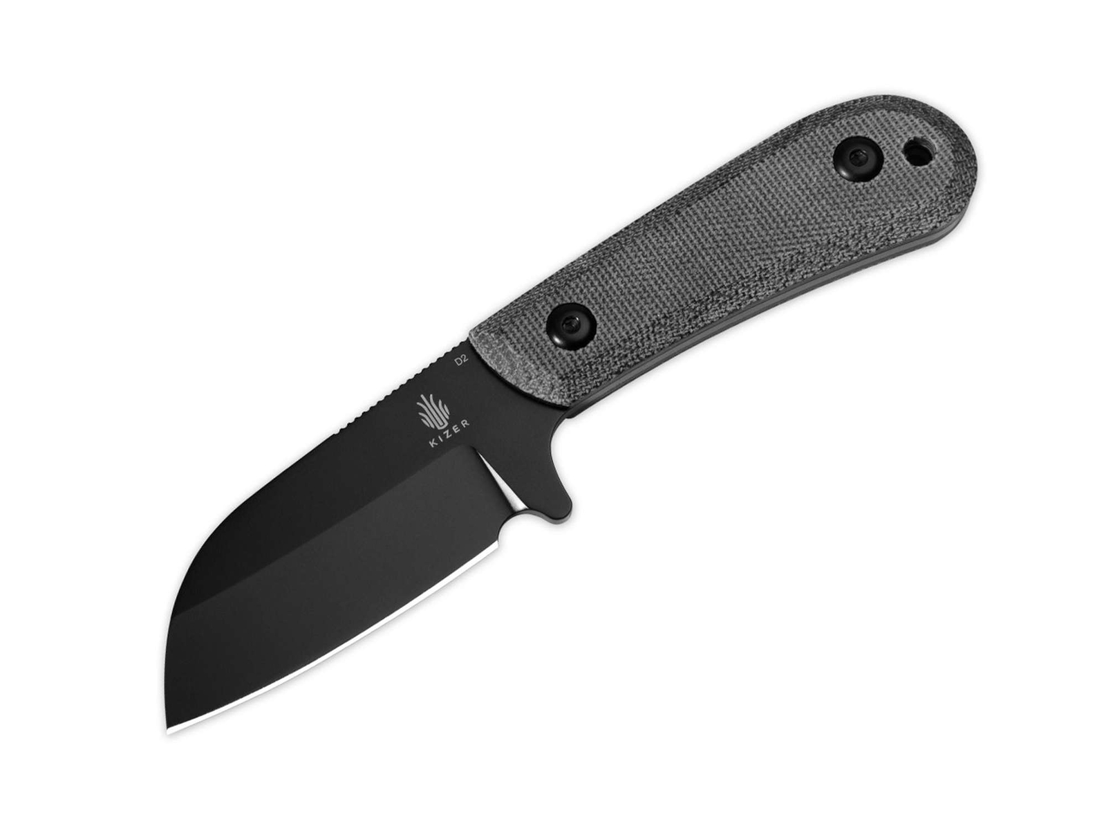 Kizer Deckhand Micarta G10 All Black Outdoormesser D2 Kydexscheide 02KI031