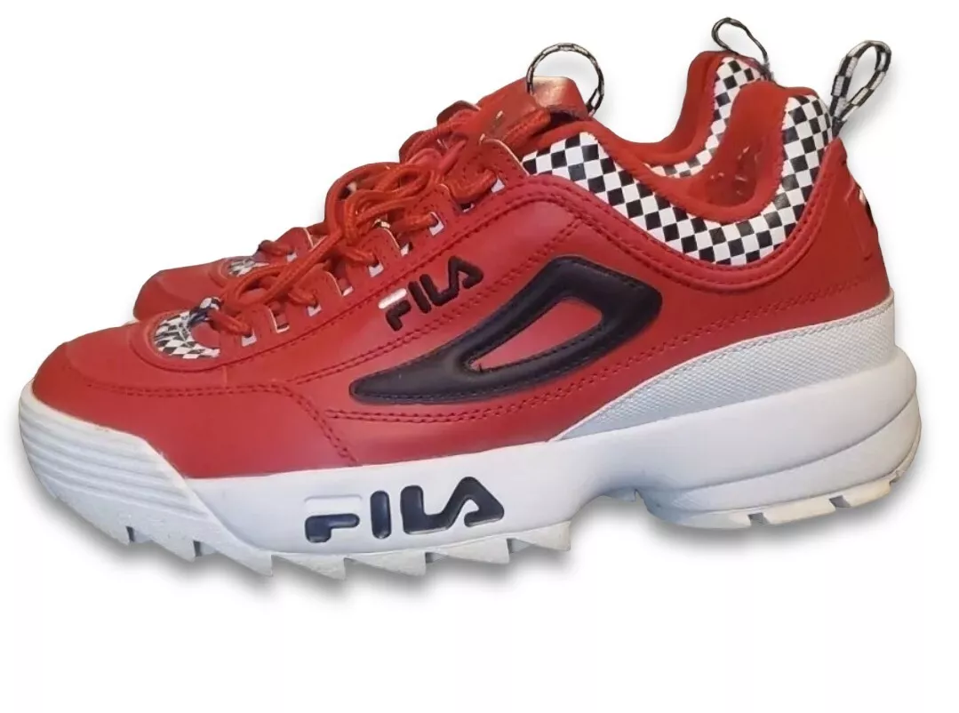 forum Idioot Lieve Fila Shoes Disruptor II Repeat Checker Sneakers Red Low size 10.5 men | eBay