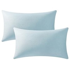 Throw Pillow Cases 12x20 Light-Blue: 2 Pack Cozy Soft 12 x 20-Inch Baby Blue