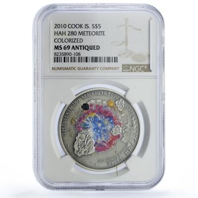 オーストラリア 開拓時代の偉人５ドル銀貨1995年 PF69uc[NGC] Cook Islands 5 dollars HAH 280 Meteorites Space MS69 NGC silver