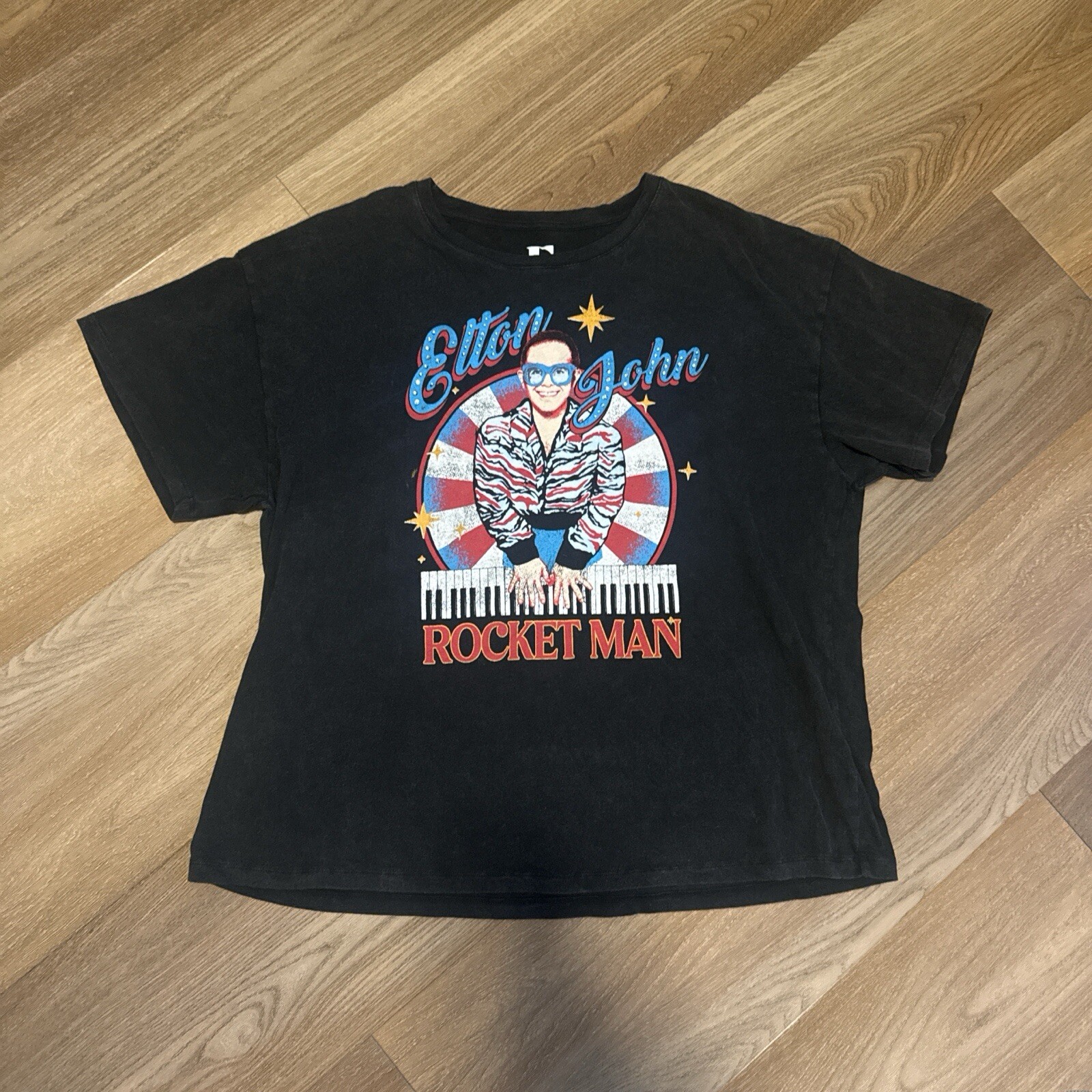 Elton John Rocket Man Tour Black T-shirt Men’s Size XL