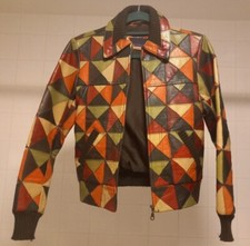 Vintage Wallace Sacks Multicolored Leather Jacket