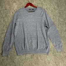 J Crew Sweater Mens Large Blue Heathered Cotton Crew Neck Long Sleeve Pullover