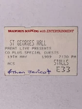 Then Jerico Concert Ticket Mark Shaw Original St Georges Hall 19th May 1989