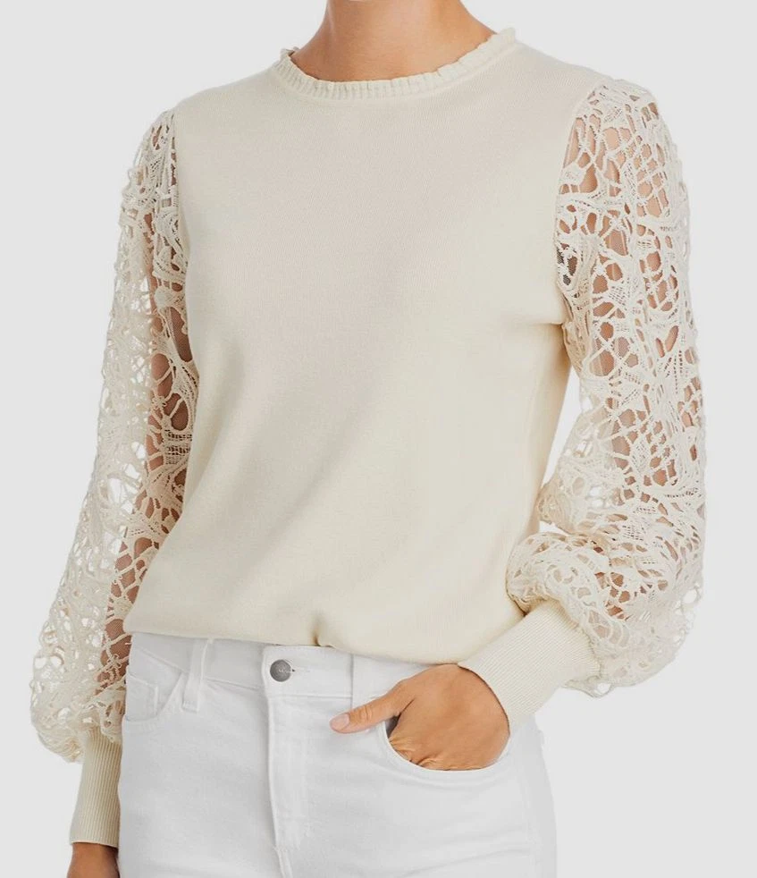 Lace clearance sleeve sweater