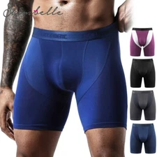 Men Anti Chafing Underwear Trunks Comfort Boxer Briefs Long Leg Shorts Trunks US