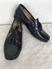 Stacy Adams Sz 10M Black Leather Tassel Dress Loafers Men's Shoes