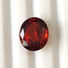 AAA+ Red Hessonite Garnet 4.80 Carat Oval Cut Faceted Untreated Natural Gemstone