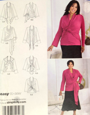 UC Simplicity 2598 EASY Sew Pattern Sleeveless Top Cardi Wrap Plus Sizes 18W-24W
