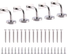 5 Pcs Handrail Stair Brackets for Square Tubing Stainless Steel Wall Mount