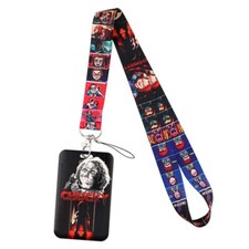 Chucky Doll Child's Play Classic Horror Movie Grid Lanyard With ID Badge Holder
