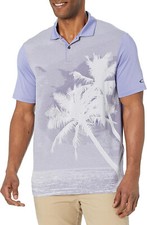 New Oakley Hydrolix Reduct   Lilac Palm Trees - Men's Medium Golf Polo Shirt M