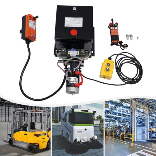 8 Quart Double Acting Hydraulic Pump 12V DC Dump Trailer Power Unit Wireless R/C