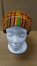 Mens Kente Print Hat vintage Hippie Boho African Traditional Kufi Cap one Size