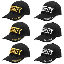 3-Pack Security Hat Baseball Cap Embroidery Front Bill Back Adjustable Size