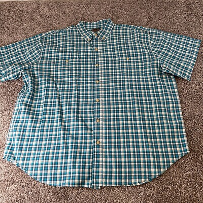 CE Schmidt Shirt Mens 2X Blue Short Sleeve Button Up Workwewar Men
