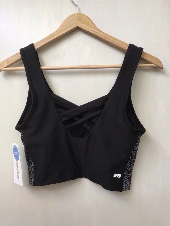 Marika Mild Impact Sports Bra Black Ombré Foil Removable Cup Pads Size Small NWT - Image 4 of 4