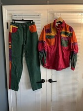 Vintage Major Damage Denim Color Block Hip Hop Pants Shirt Women  s Size 30, 2