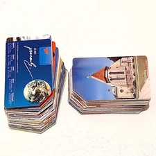 Lot of 200 phone cards 1990's trimmed corner Telecards International most Europe