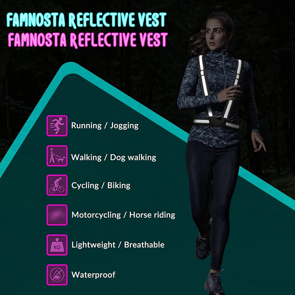 15 Pcs High Visible Reflective Running Vest Adjustable Reflective Safety Vest El - Image 4 of 4