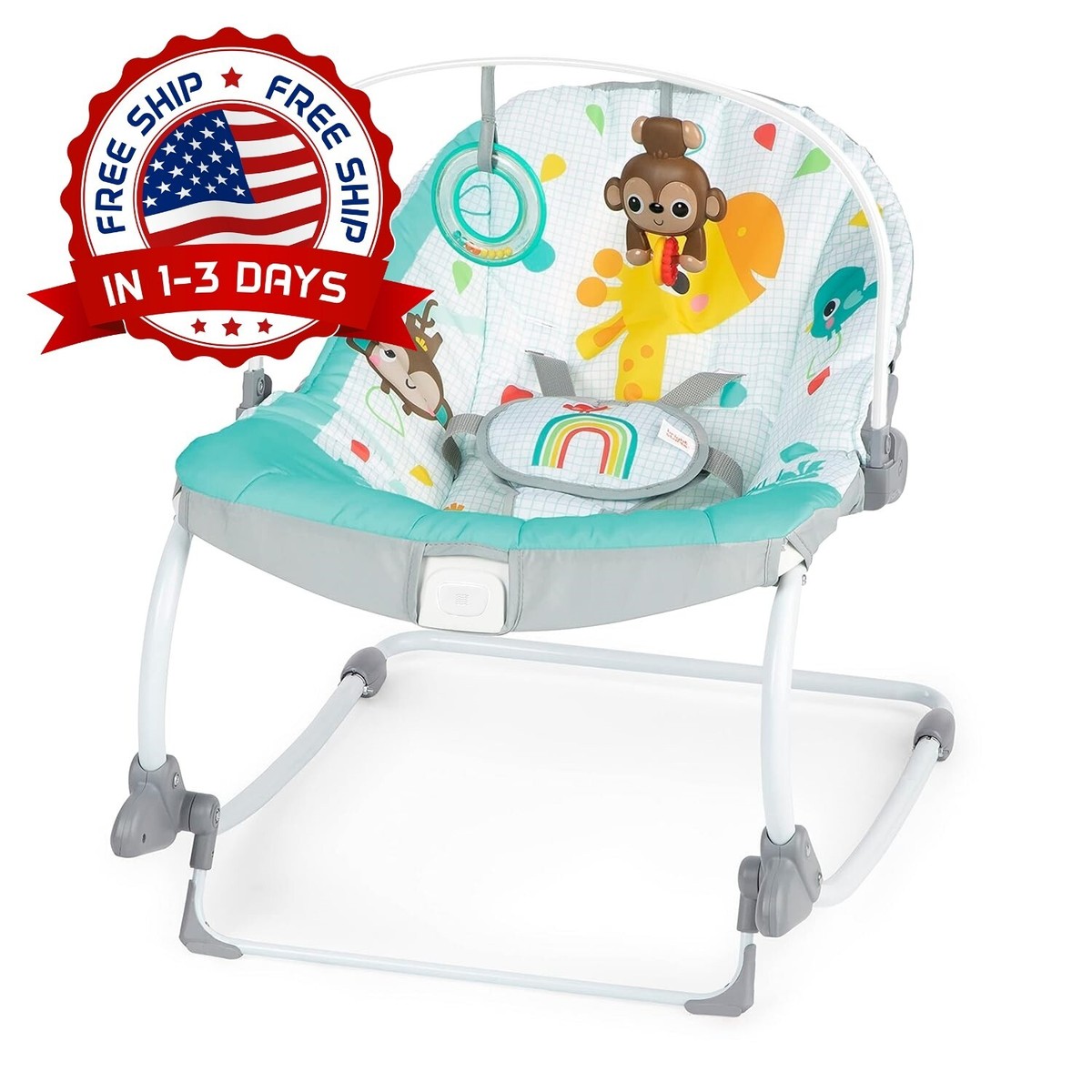 Mecedora Columpio Para Bebe De a 12 Meses Con Música Ligero Portátil  - Main Image