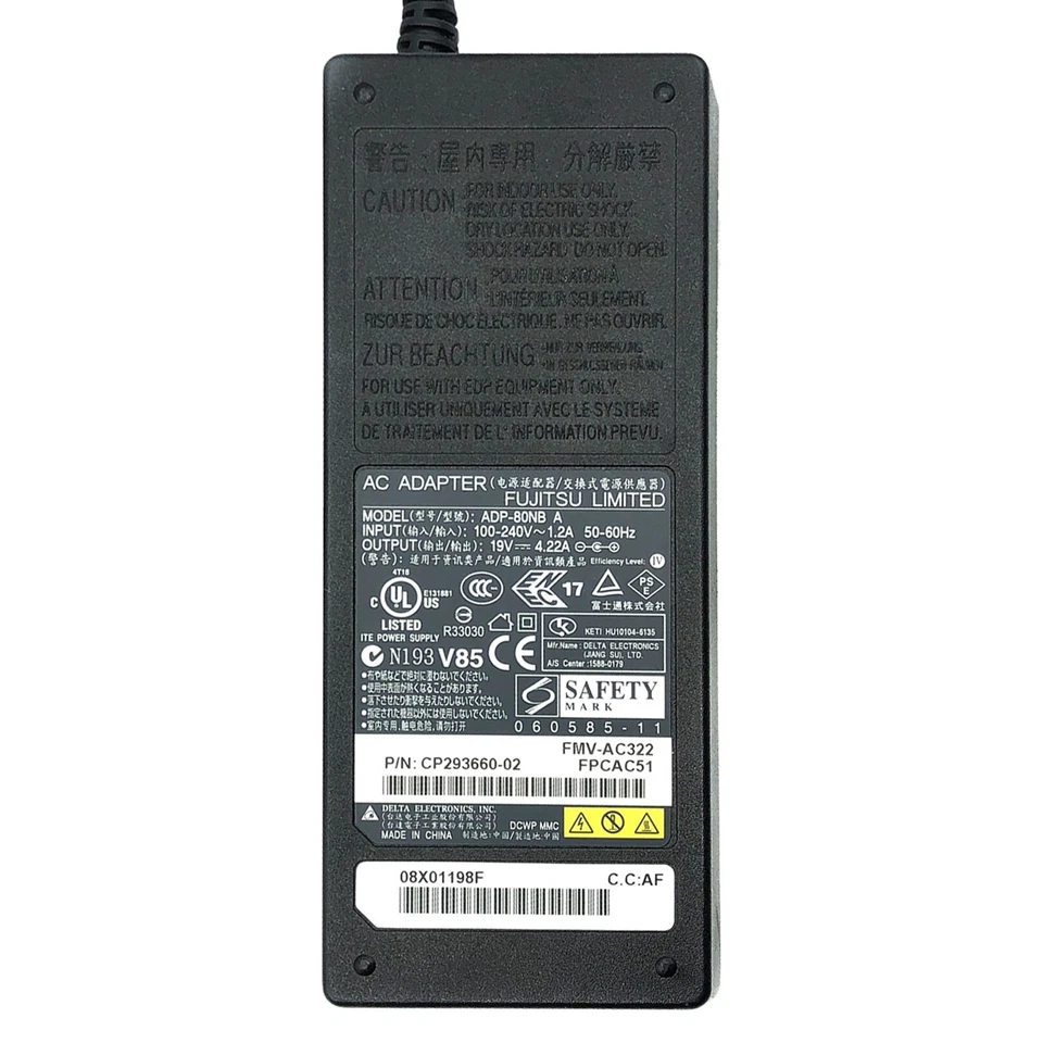 Adaptador de CA Fujitsu 80 W OEM para tableta portátil LifeBook T4210 T4215 T4310 T4410 Foto 2 de 4