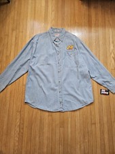 Vintage Jeff Gordon 24 NUTMEG MILLS Retro NASCAR Denim Shirt XL NEW WITH TAGS
