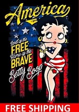 CAMISETA BETTY BOOP-AMÉRICA-TIERRA DE LOS LIBRES-HOGAR DE LOS VALIENTES